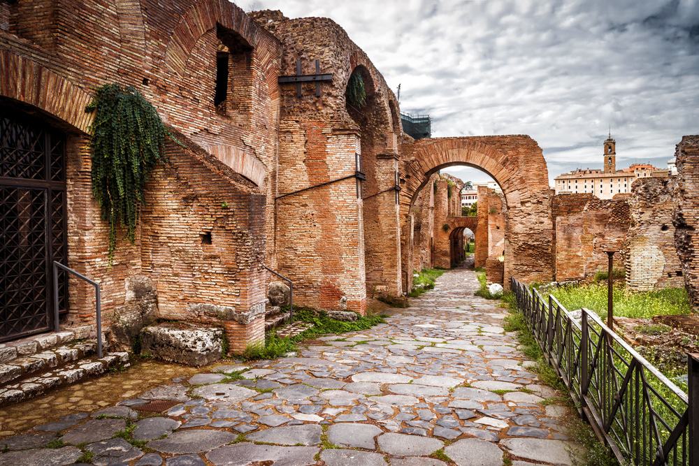 Las ruinas de la colina Palatí, Roma