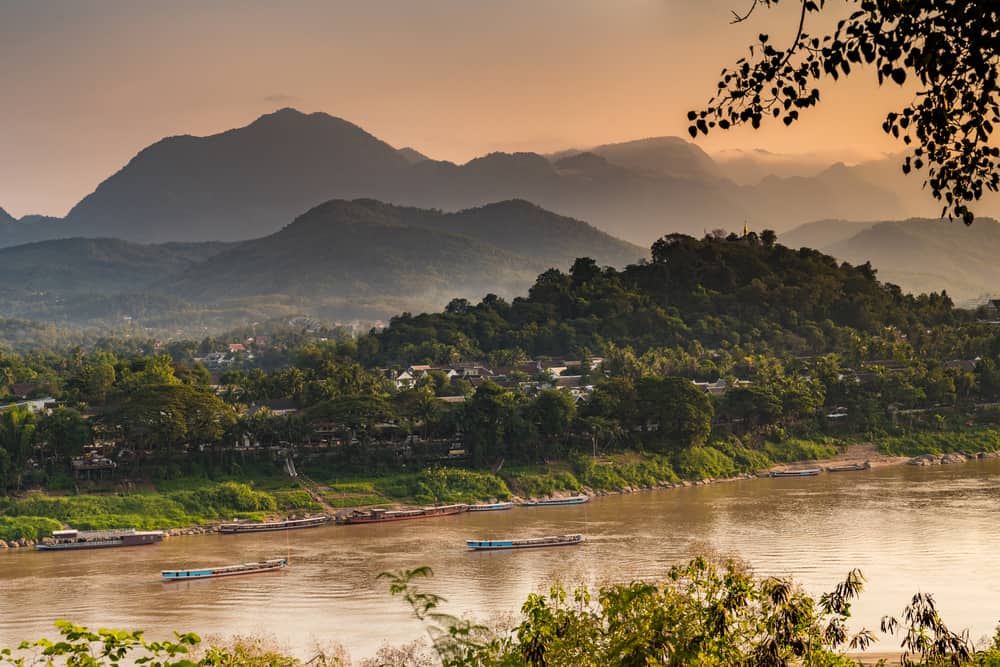 Vista del río Luang Prabang